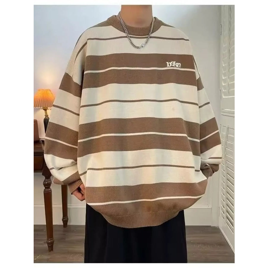 Men’s Dropped Shoulder Long Sleeve Sweater Camel / M Apparel and Accessories