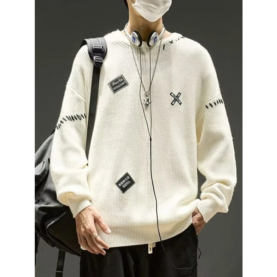 Men’s Dropped Shoulder Long Sleeve Sweater Ivory / M Apparel and Accessories