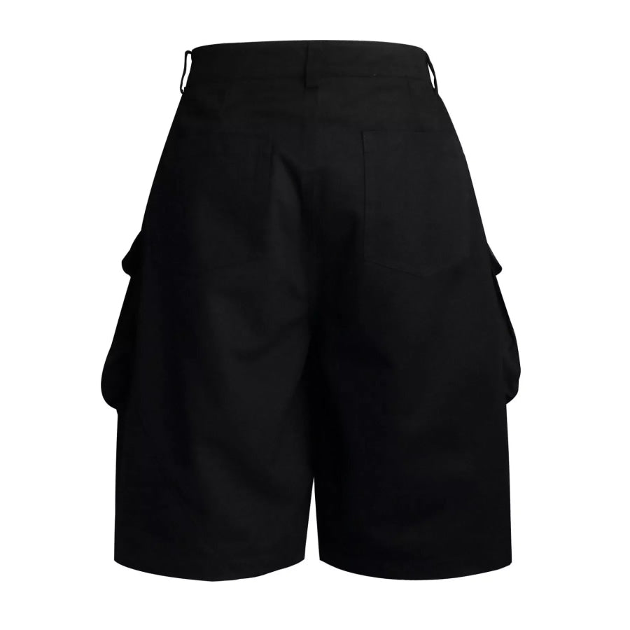 Men’s Embroidered Cargo Capris Black / M Apparel and Accessories