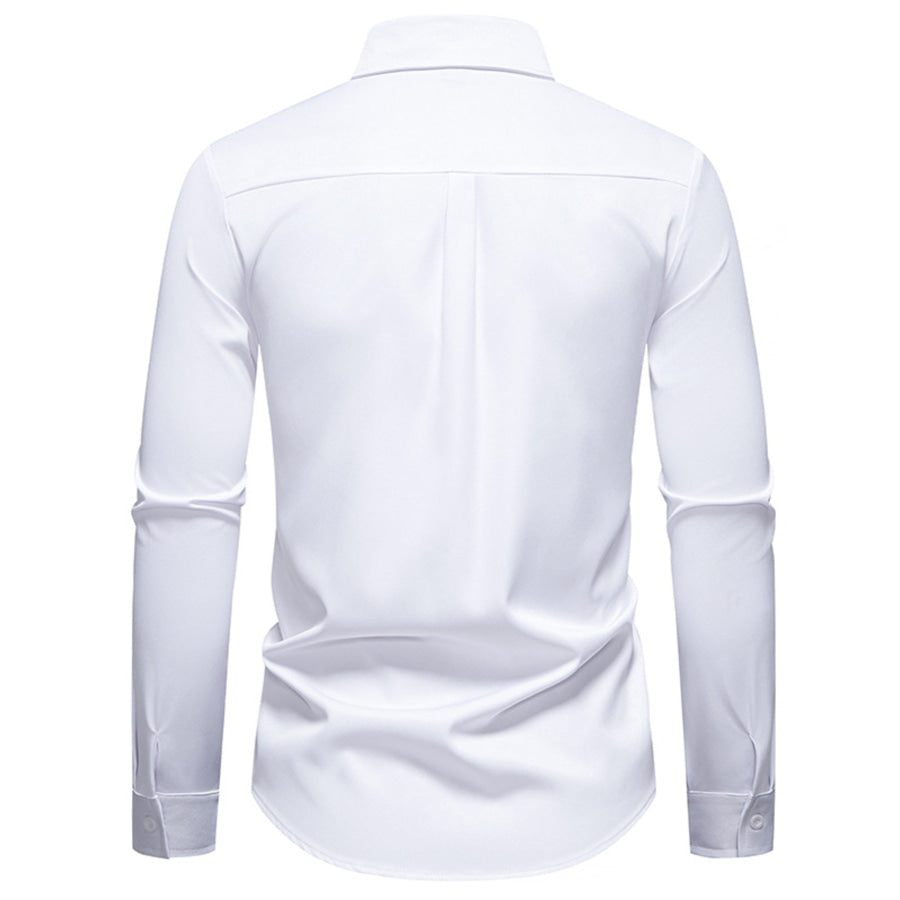 Men’s Embroidered Floral Long Sleeve Shirt Apparel and Accessories
