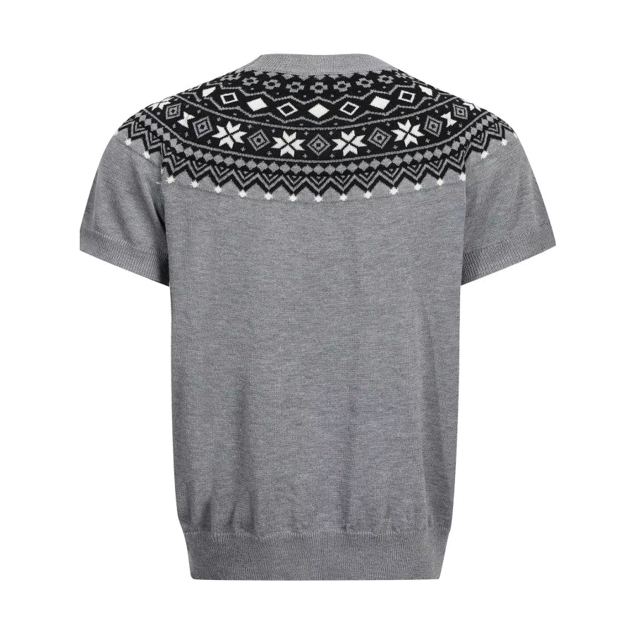 Men’s Fair Isle Pattern Short Sleeve Sweater Apparel and Accessories