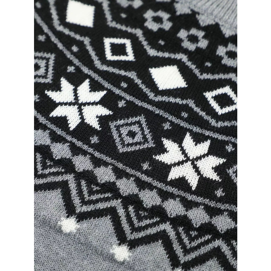 Men’s Fair Isle Pattern Short Sleeve Sweater Apparel and Accessories