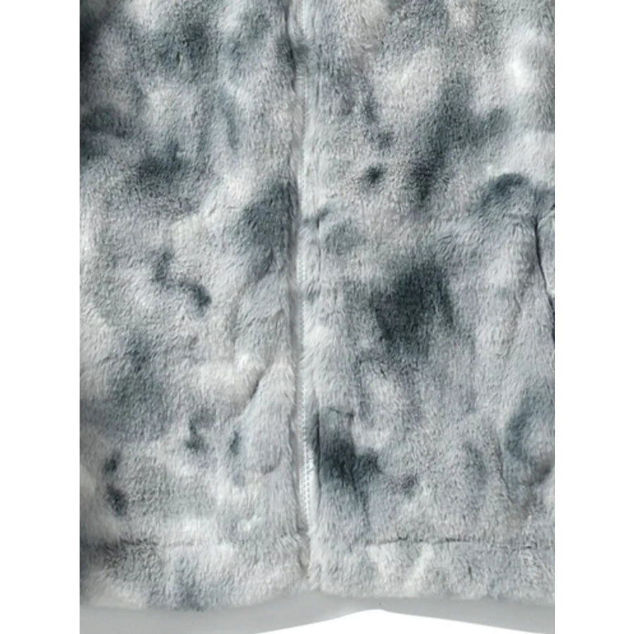 Men’s Faux Fur Cross Graphic Stand Collar Jacket Apparel and Accessories