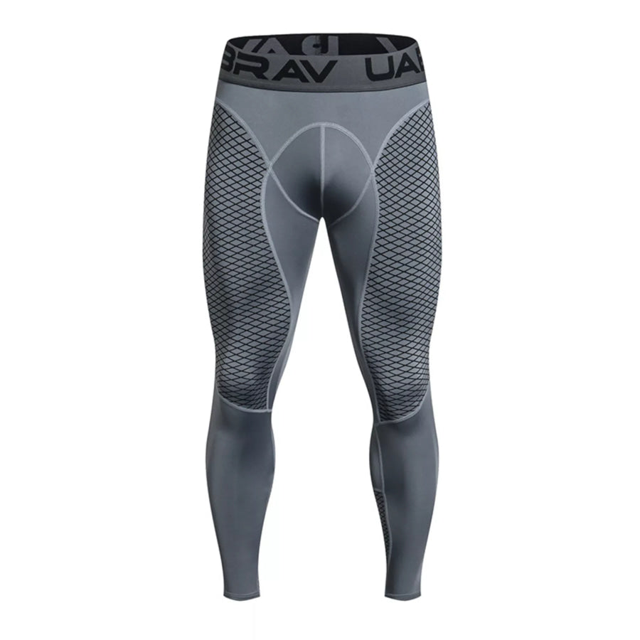 Men’s Full Size Breathable Active Leggings Plus Size Grey / S Apparel and Accessories