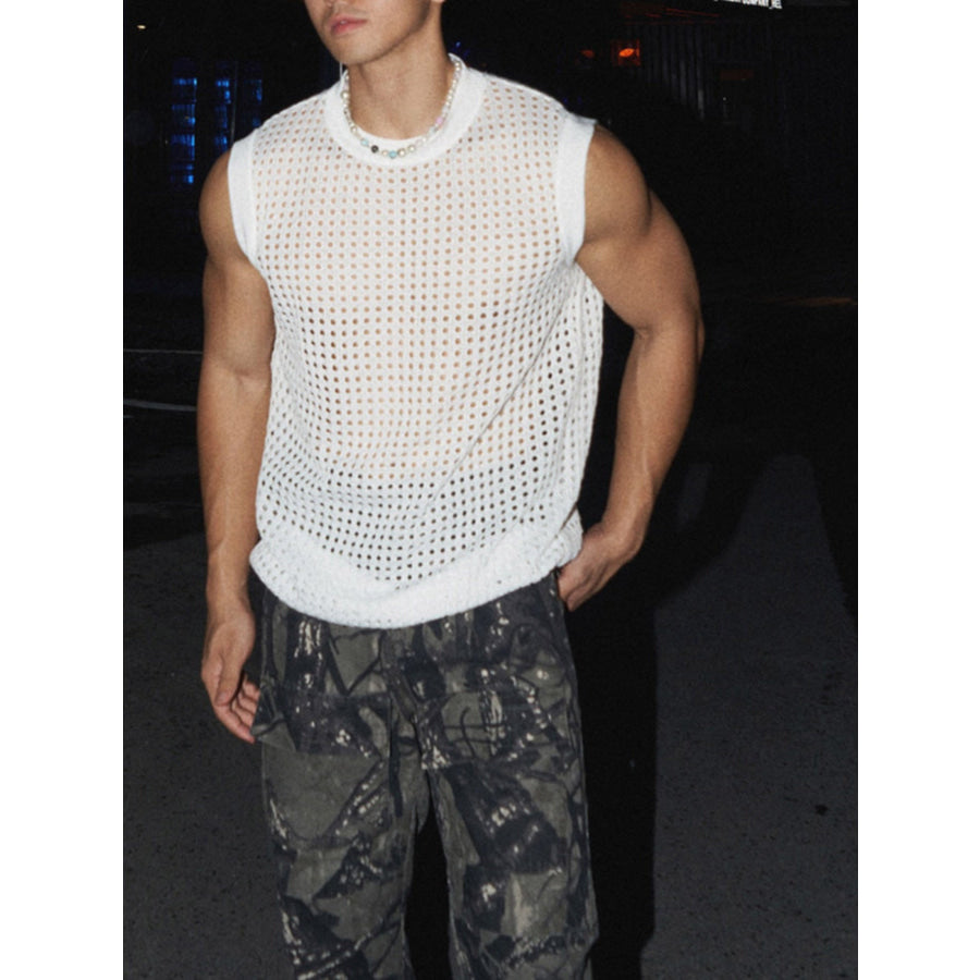 Men’s Full Size Breathable Hollow-Out Tank Top Plus Apparel and Accessories