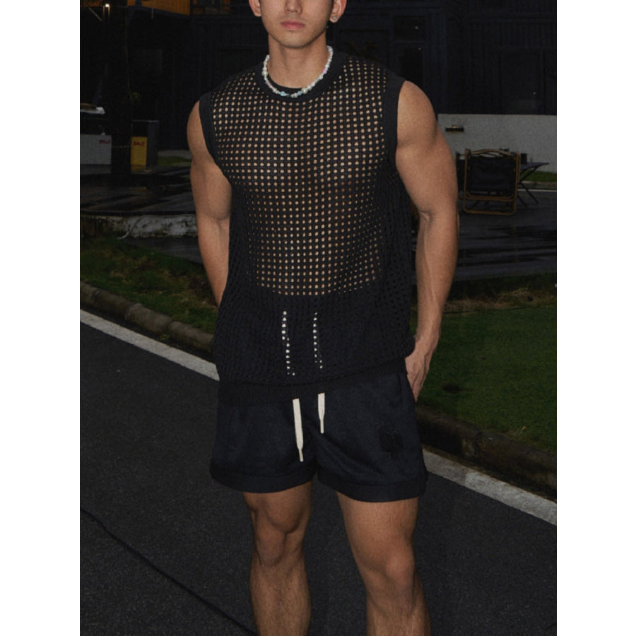 Men’s Full Size Breathable Hollow-Out Tank Top Plus Apparel and Accessories