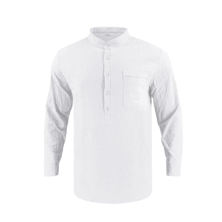Men’s Full Size Button Detail Long Sleeve Shirt Plus Size Apparel and Accessories