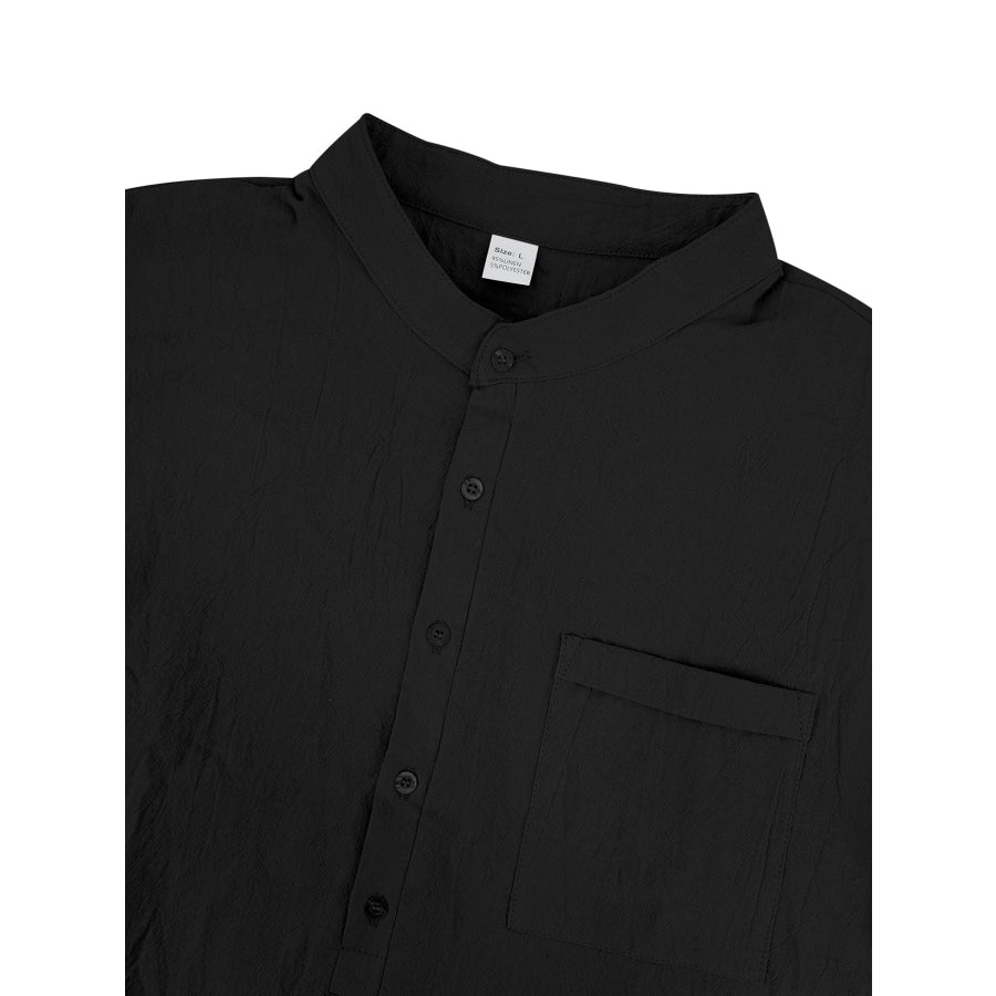 Men’s Full Size Button Detail Long Sleeve Shirt Plus Size Apparel and Accessories