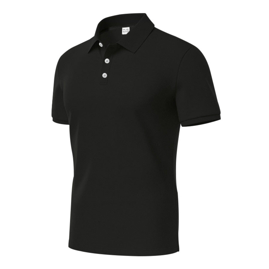 Men’s Full Size Button Detail Short Sleeve Polo Plus Apparel and Accessories