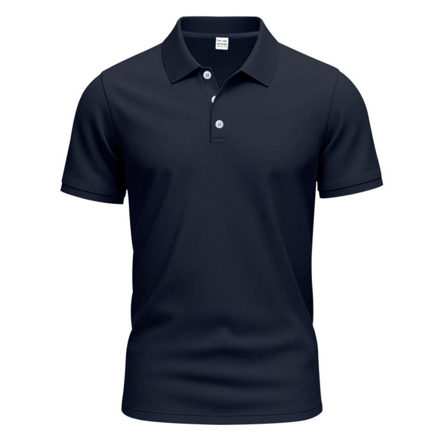 Men’s Full Size Button Detail Short Sleeve Polo Plus Apparel and Accessories