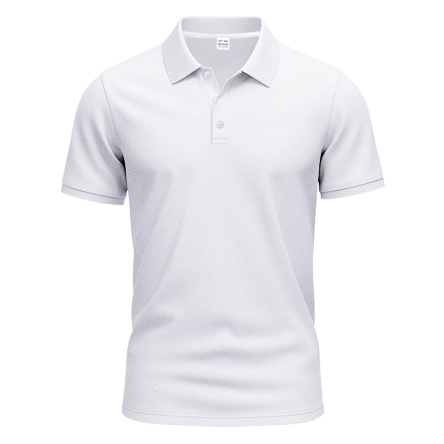 Men’s Full Size Button Detail Short Sleeve Polo Plus Apparel and Accessories