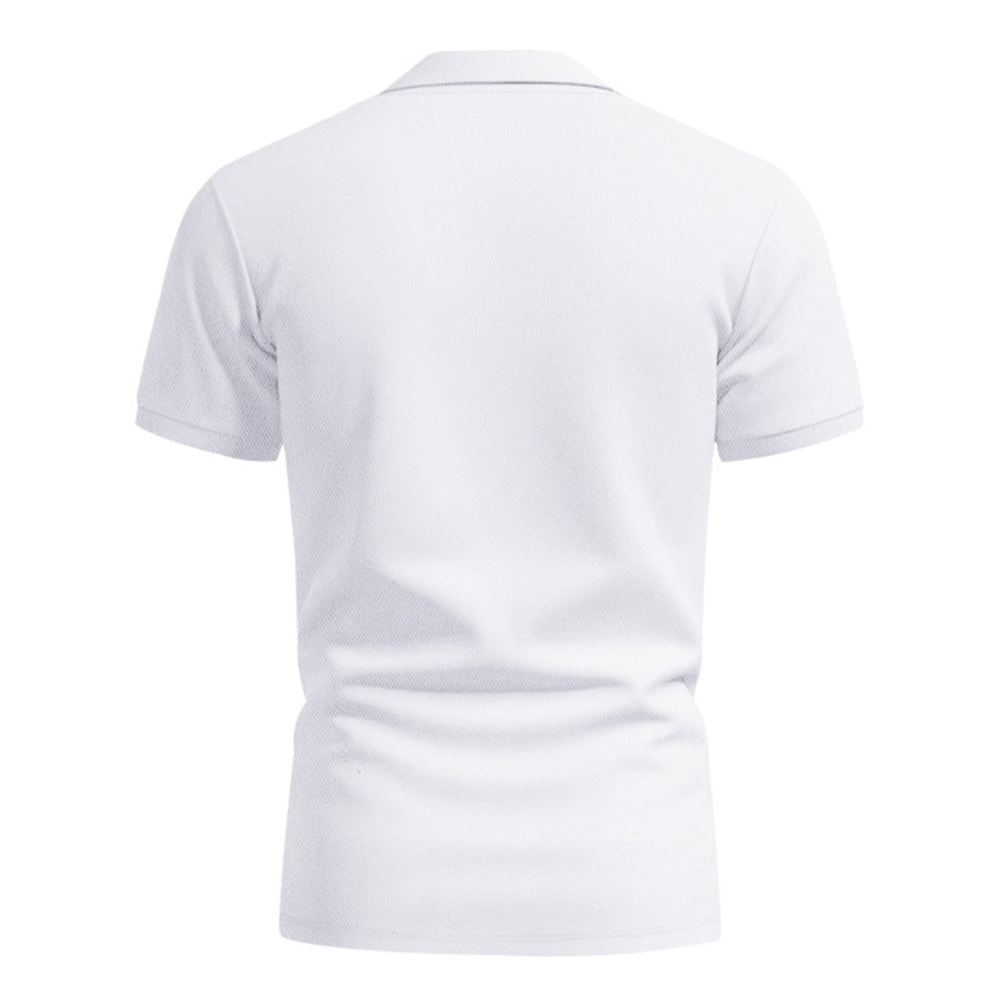 Men’s Full Size Button Detail Short Sleeve Polo Plus Apparel and Accessories