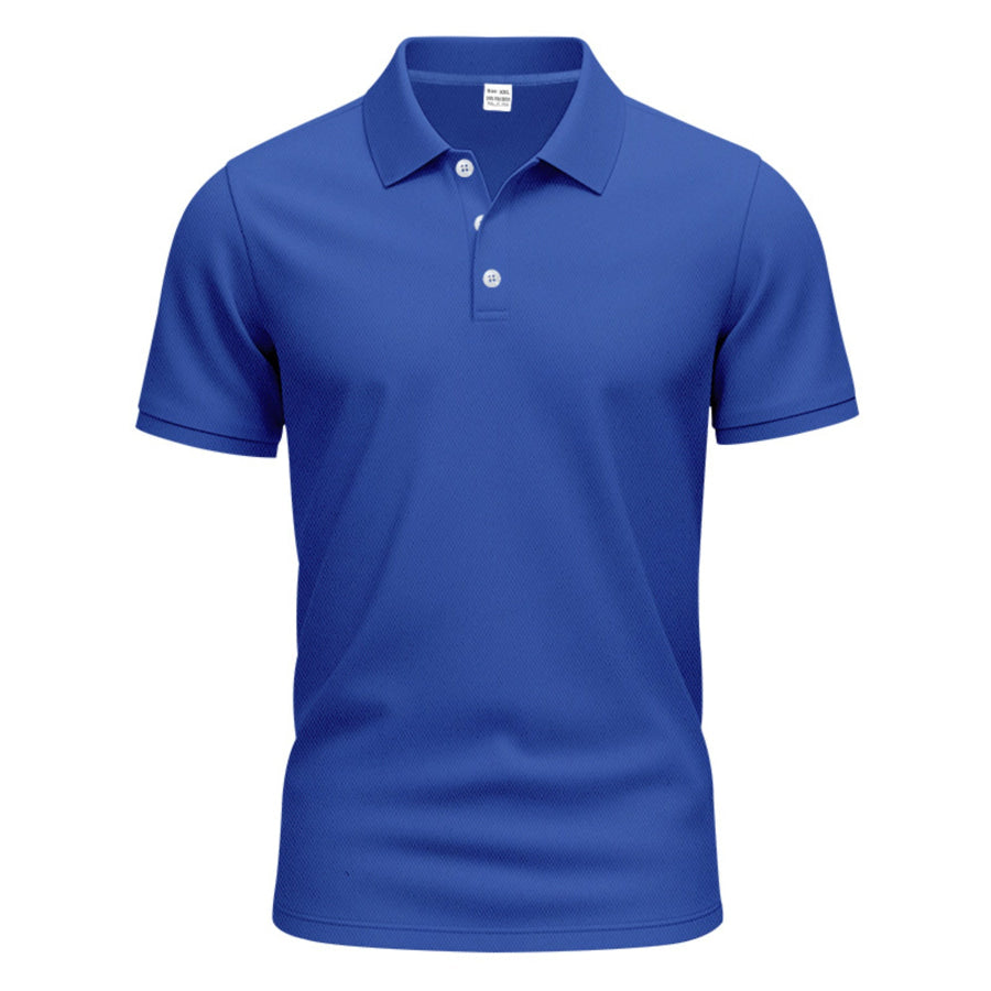 Men’s Full Size Button Detail Short Sleeve Polo Plus Apparel and Accessories