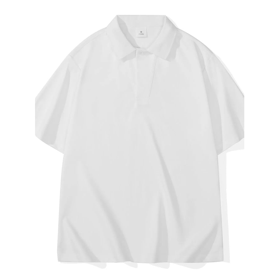 Men’s Full Size Button Detail Short Sleeve Polo Plus Size Apparel and Accessories