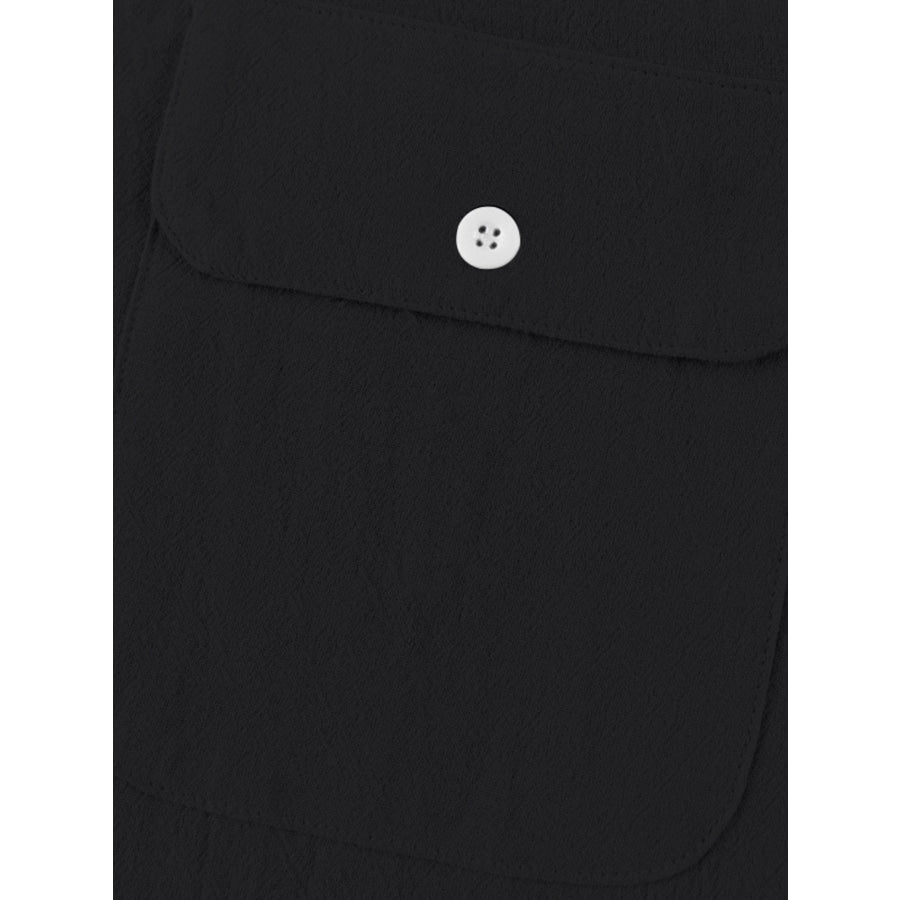 Men’s Full Size Button Detail Short Sleeve Shirt Plus Size Apparel and Accessories