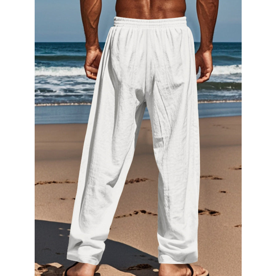 Men’s Full Size Button-Fly Drawstring Pants Plus Size Apparel and Accessories