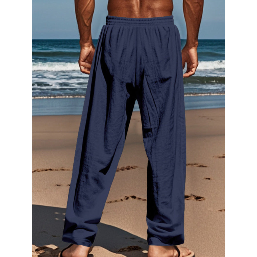 Men’s Full Size Button-Fly Drawstring Pants Plus Size Apparel and Accessories