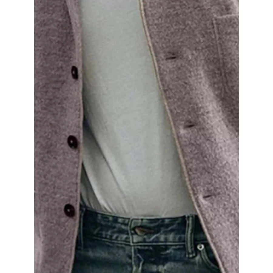 Men’s Full Size Button Up Long Sleeve Jacket with Patch Pockets Plus Mocha / S Apparel and Accessories