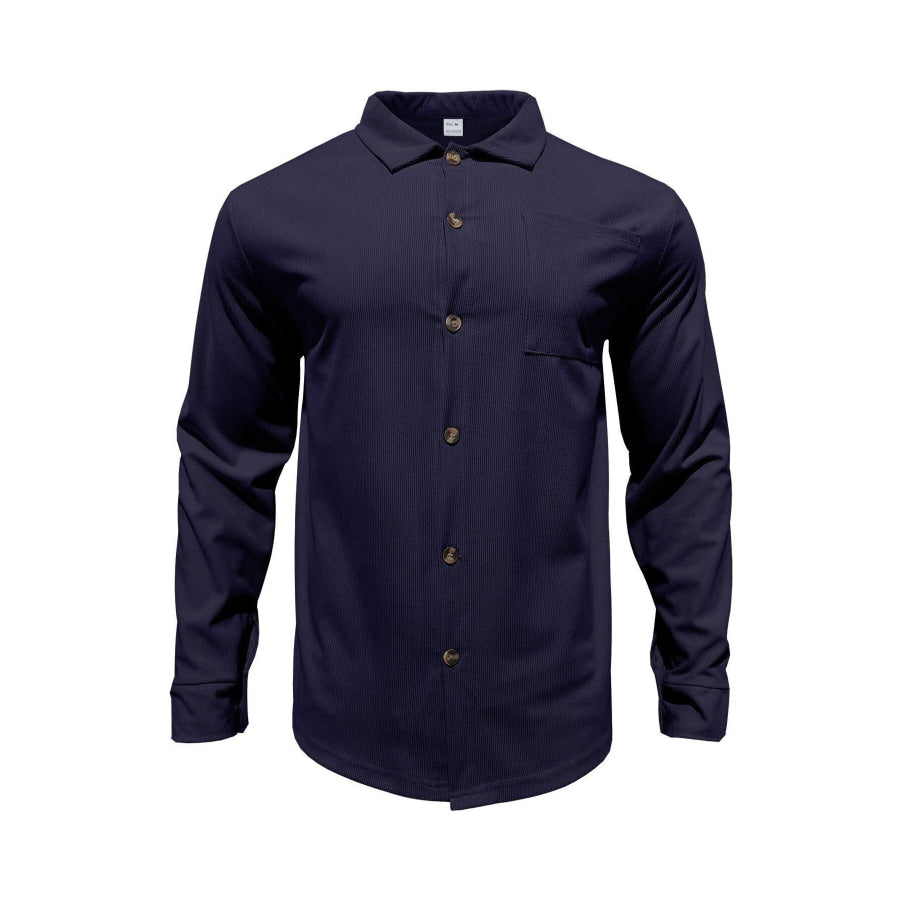 Men’s Full Size Button Up Long Sleeve Shirt and Pants Set Plus Size Apparel and Accessories