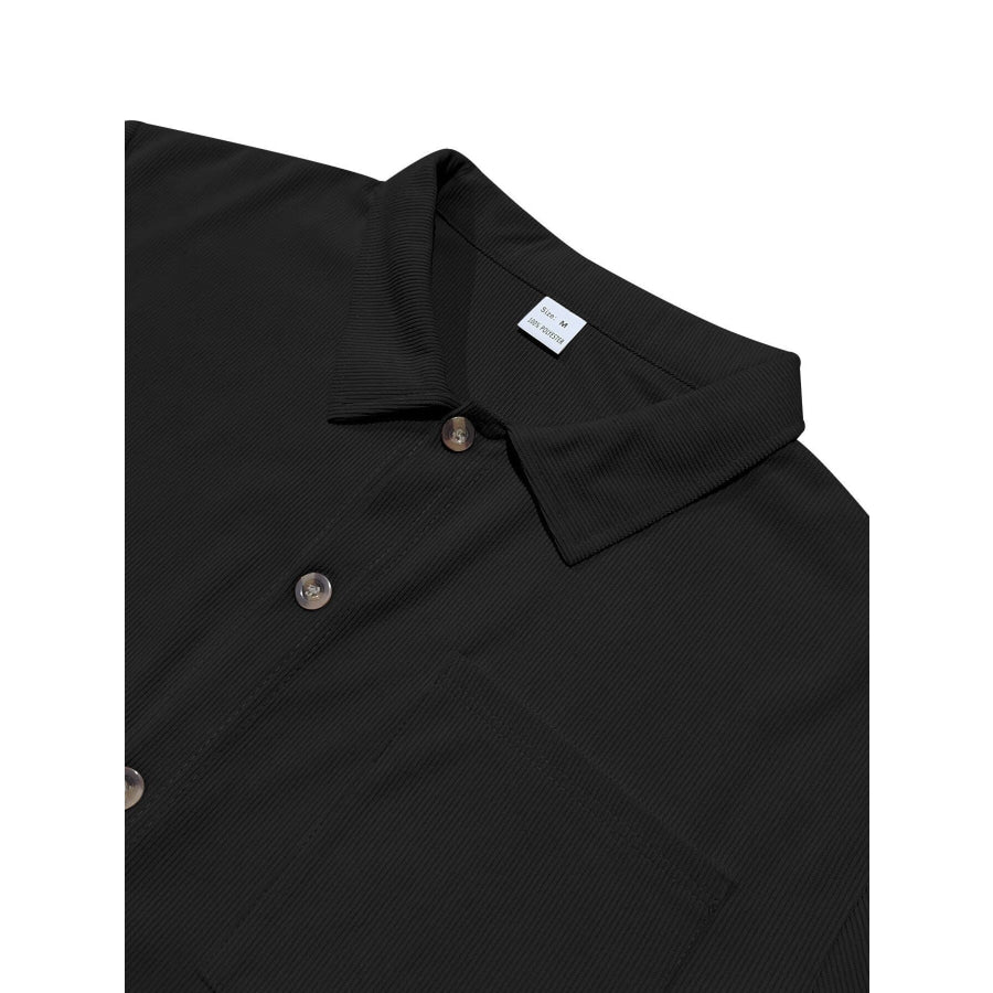 Men’s Full Size Button Up Long Sleeve Shirt and Pants Set Plus Size Apparel and Accessories
