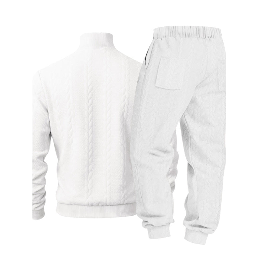Men’s Full Size Cable Knit Mock Neck Sweater and Joggers Set Plus Apparel Accessories