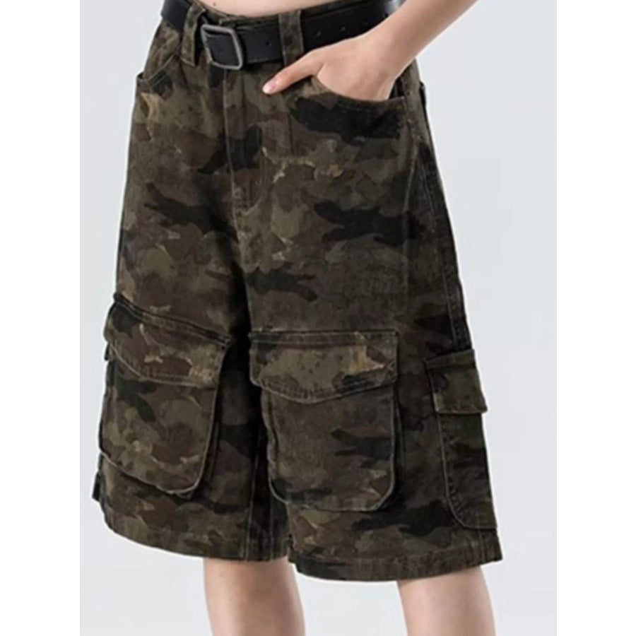 Men’s Full Size Camouflage Cargo Shorts Plus Size Apparel and Accessories