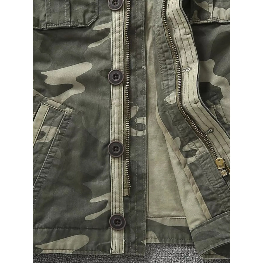 Men’s Full Size Camouflage Multi-Pocket Jacket Plus Apparel and Accessories