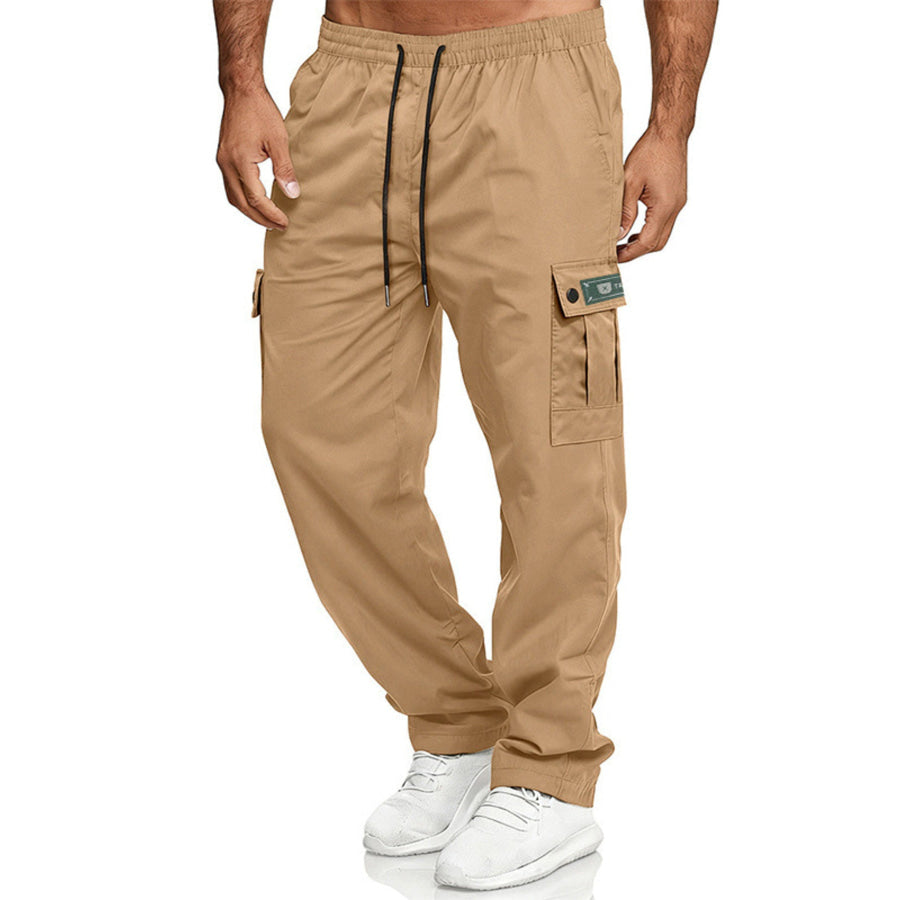 Men’s Full Size Cargo Pants with Drawstring Waist Plus Size Apparel and Accessories