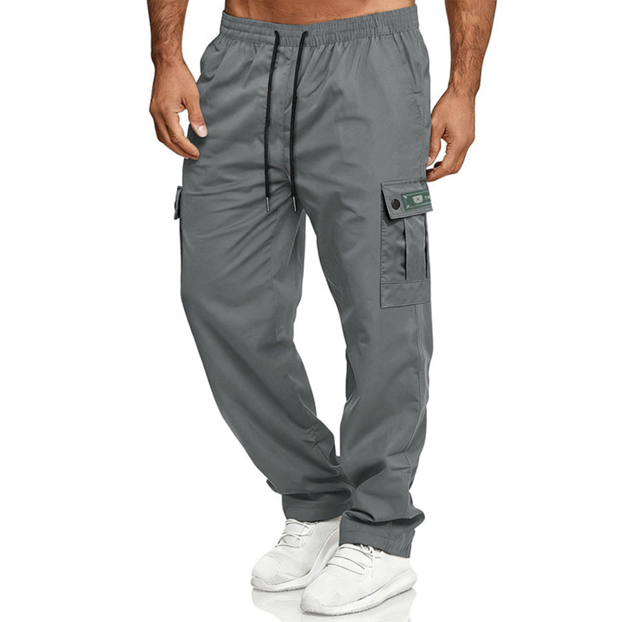 Men’s Full Size Cargo Pants with Drawstring Waist Plus Size Apparel and Accessories
