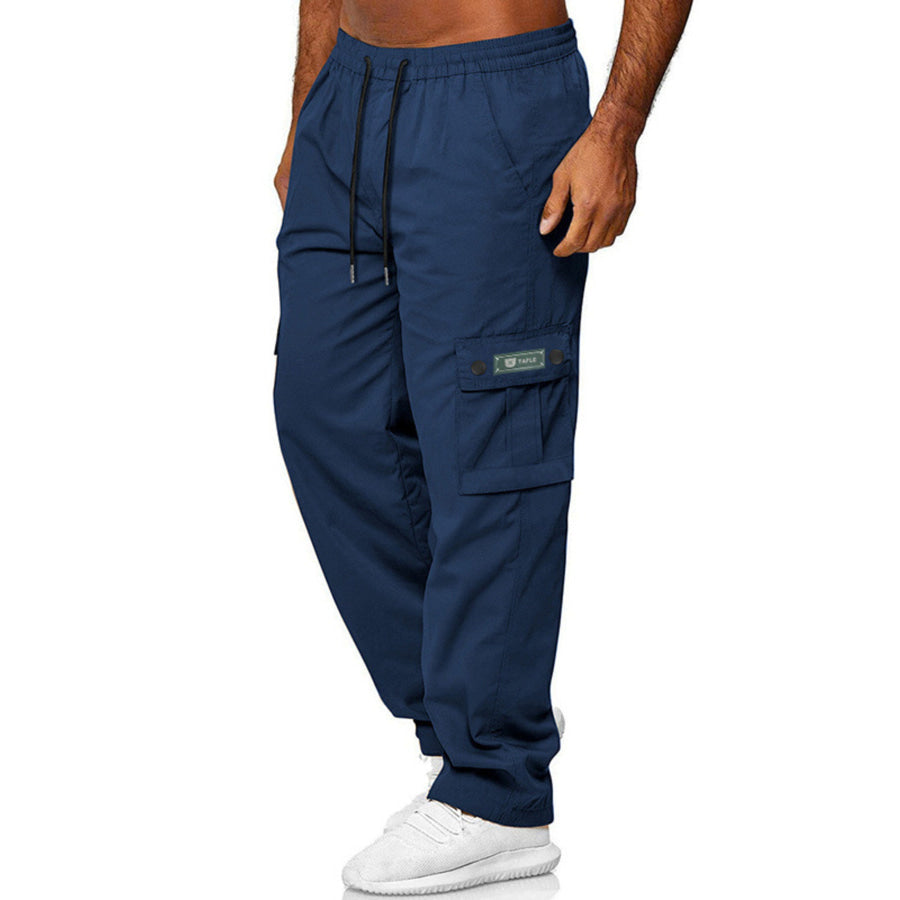 Men’s Full Size Cargo Pants with Drawstring Waist Plus Size Apparel and Accessories