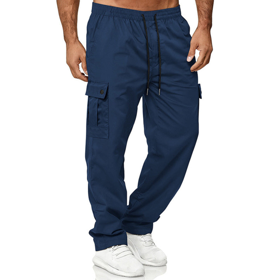 Men’s Full Size Cargo Pants with Drawstring Waist Plus Size Apparel and Accessories