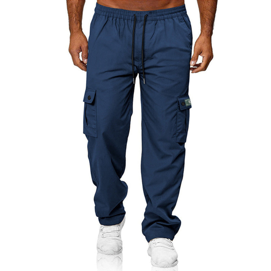 Men’s Full Size Cargo Pants with Drawstring Waist Plus Size Apparel and Accessories