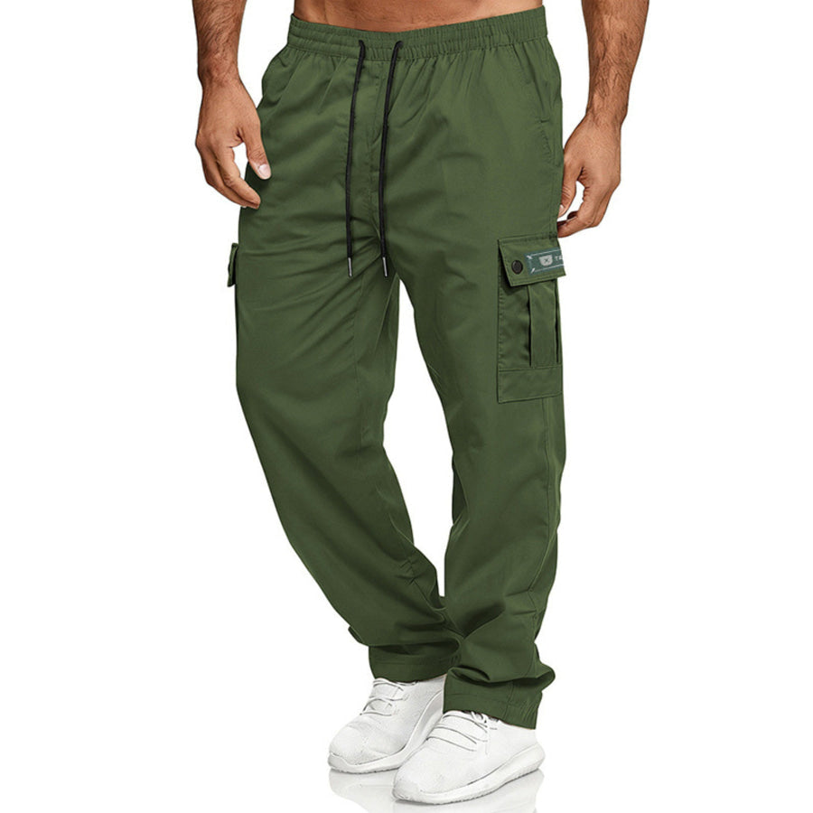 Men’s Full Size Cargo Pants with Drawstring Waist Plus Size Army Green / XS Apparel and Accessories