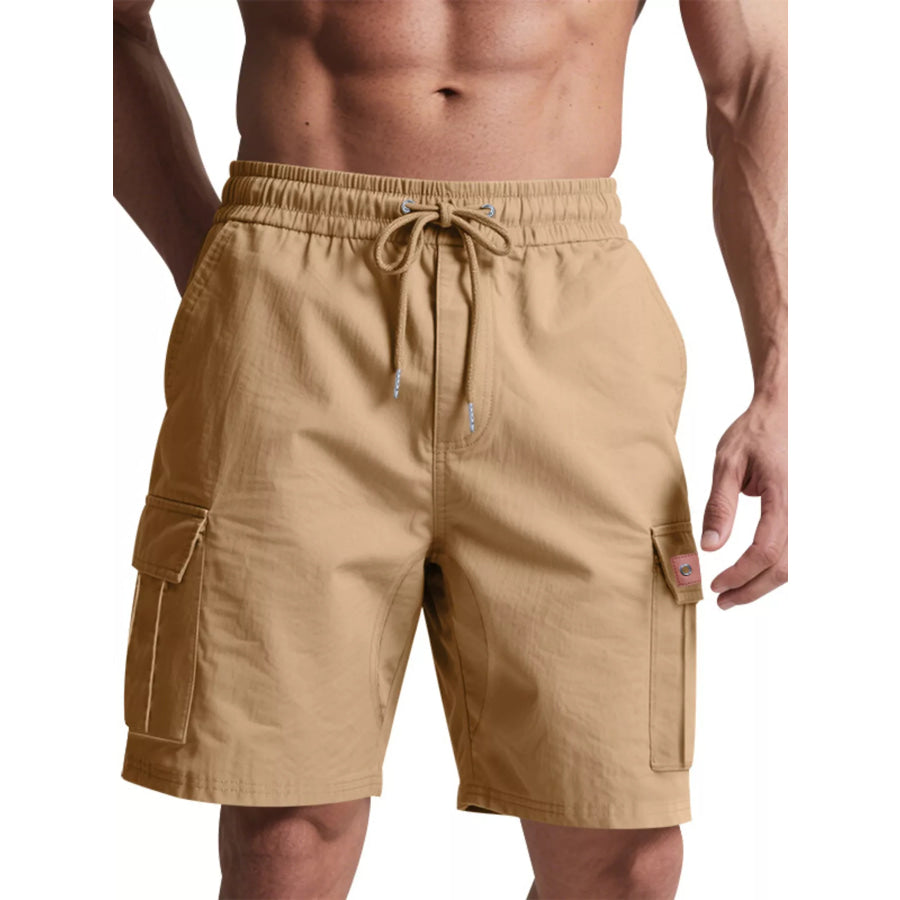 Men’s Full Size Cargo Shorts with Drawstring Plus Size Tan / S Apparel and Accessories