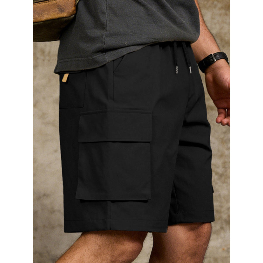 Men’s Full Size Cargo Shorts with Drawstring Waist Plus Size Apparel and Accessories