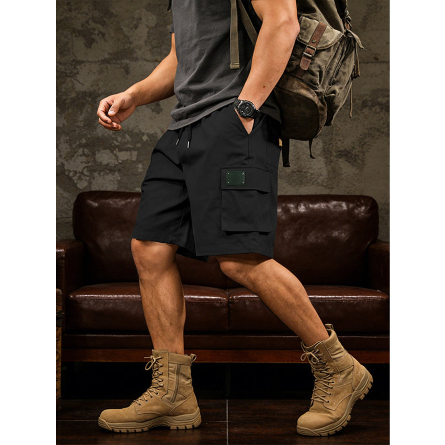 Men’s Full Size Cargo Shorts with Drawstring Waist Plus Size Apparel and Accessories