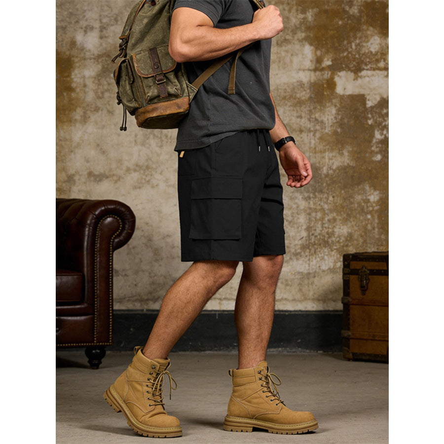 Men’s Full Size Cargo Shorts with Drawstring Waist Plus Size Apparel and Accessories