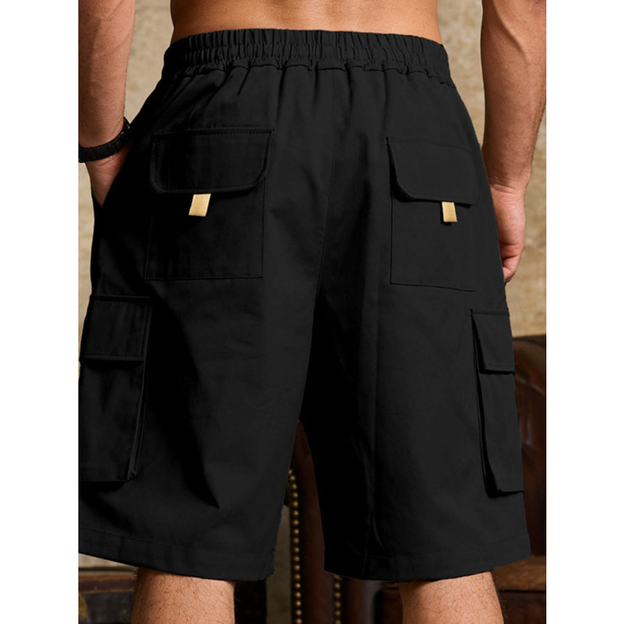 Men’s Full Size Cargo Shorts with Drawstring Waist Plus Size Apparel and Accessories