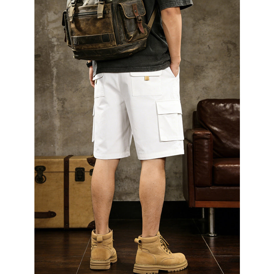 Men’s Full Size Cargo Shorts with Drawstring Waist Plus Size Apparel and Accessories