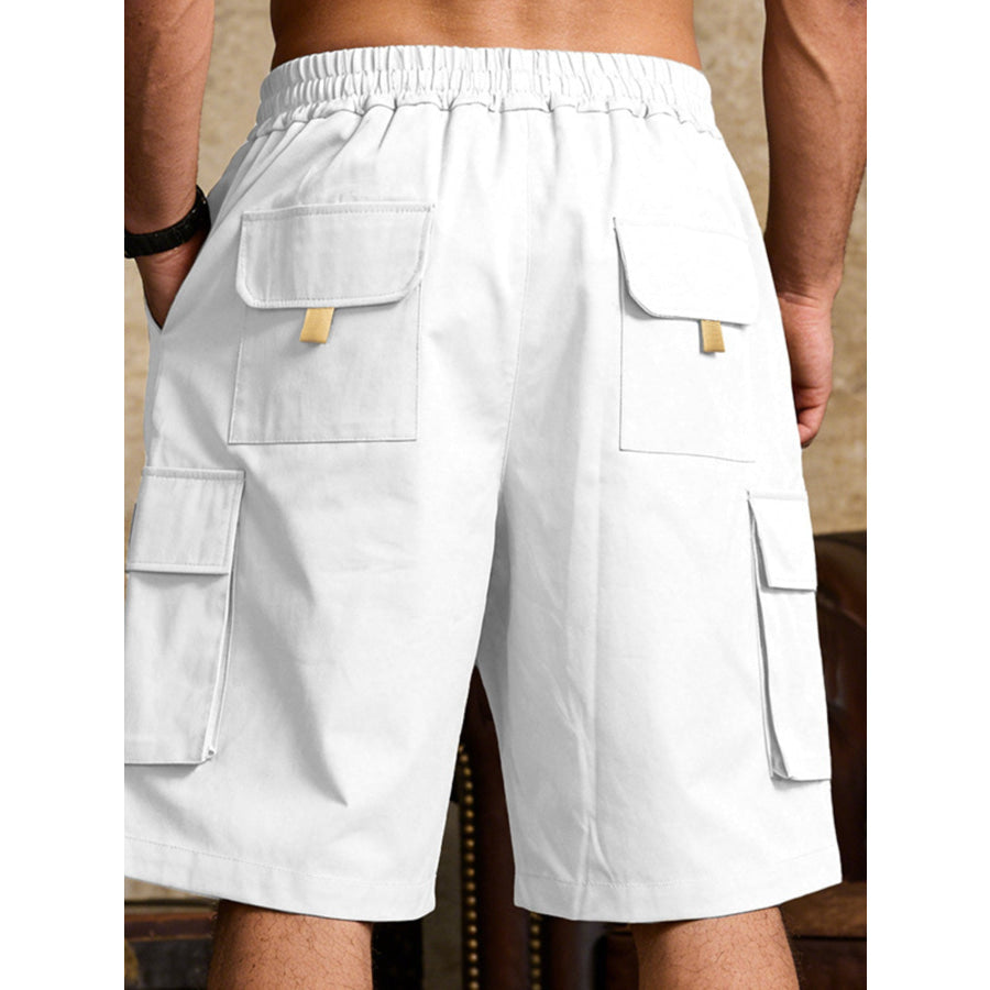 Men’s Full Size Cargo Shorts with Drawstring Waist Plus Size Apparel and Accessories