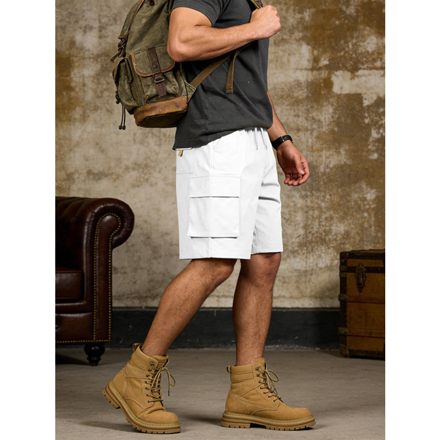 Men’s Full Size Cargo Shorts with Drawstring Waist Plus Size Apparel and Accessories
