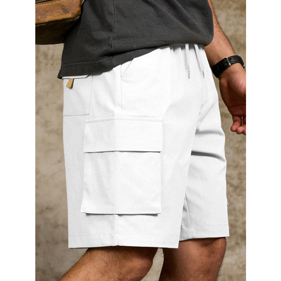 Men’s Full Size Cargo Shorts with Drawstring Waist Plus Size Apparel and Accessories