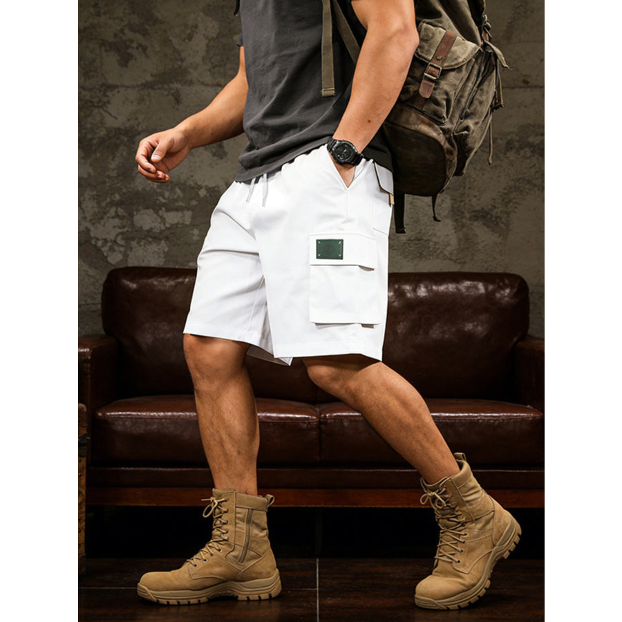 Men’s Full Size Cargo Shorts with Drawstring Waist Plus Size Apparel and Accessories
