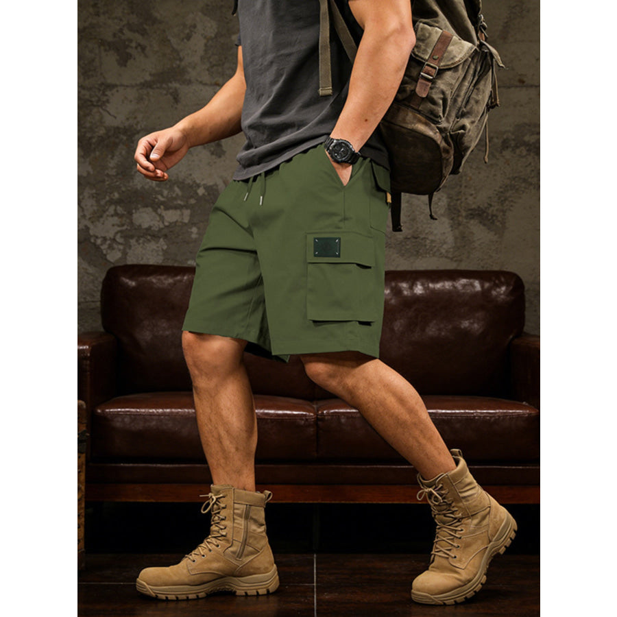 Men’s Full Size Cargo Shorts with Drawstring Waist Plus Size Apparel and Accessories
