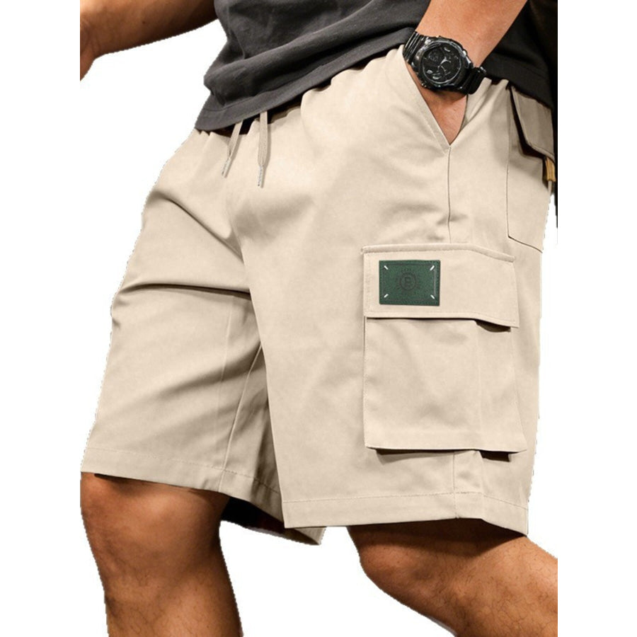 Men’s Full Size Cargo Shorts with Drawstring Waist Plus Size Apricot / S Apparel and Accessories
