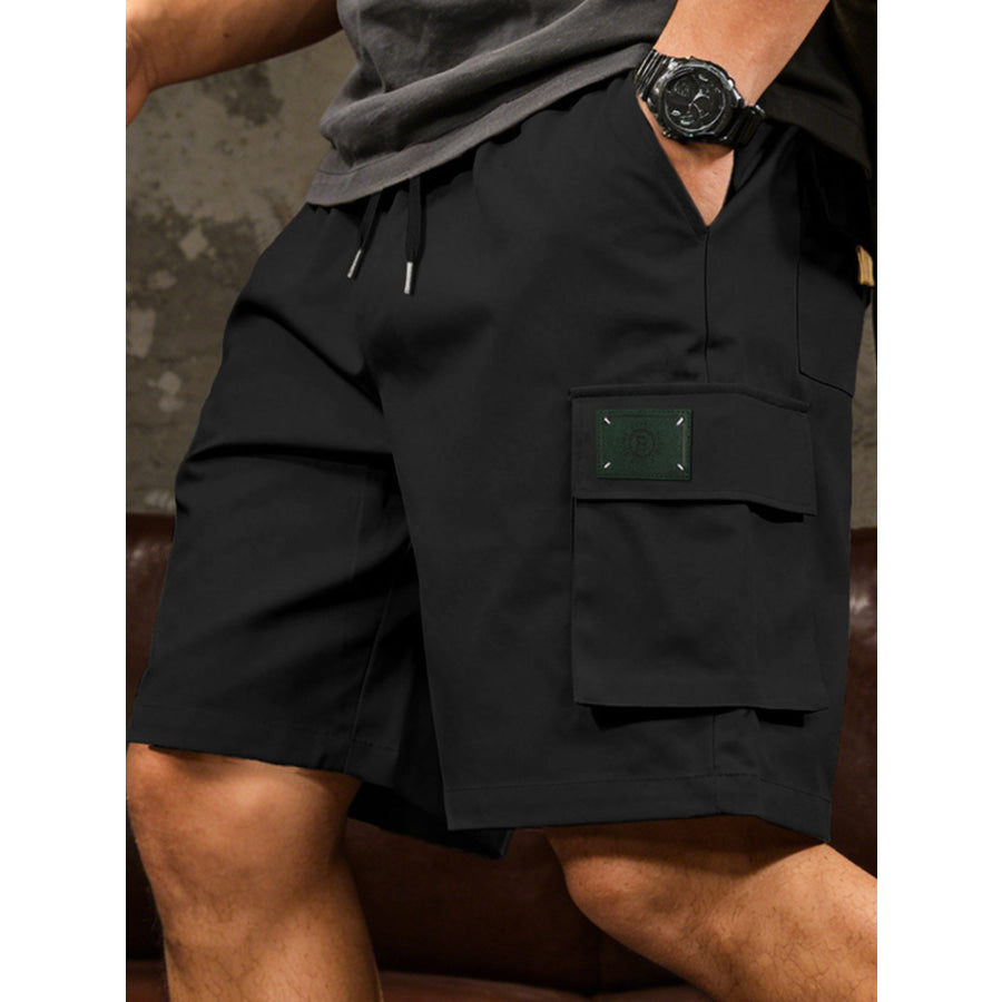 Men’s Full Size Cargo Shorts with Drawstring Waist Plus Size Black / S Apparel and Accessories