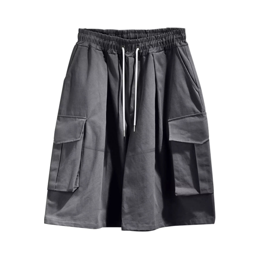 Men’s Full Size Cargo Shorts with Drawstring Waist Plus Size Dark Gray / S Apparel and Accessories