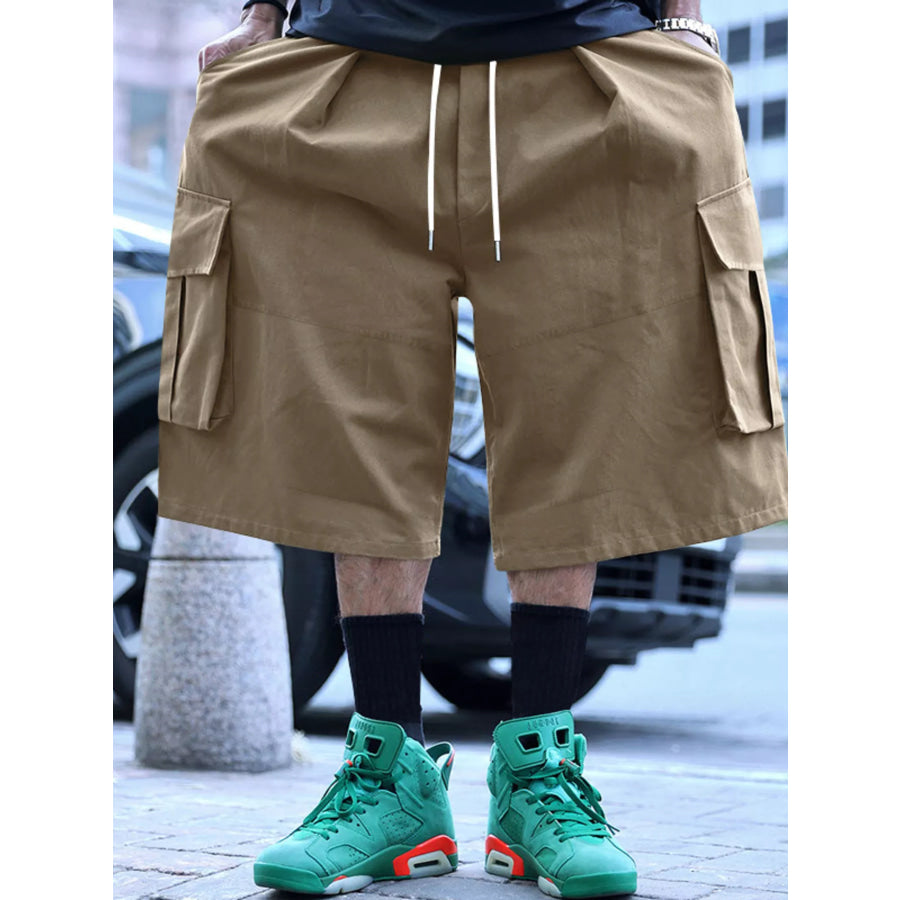 Men’s Full Size Cargo Shorts with Drawstring Waist Plus Size Khakis / S Apparel and Accessories