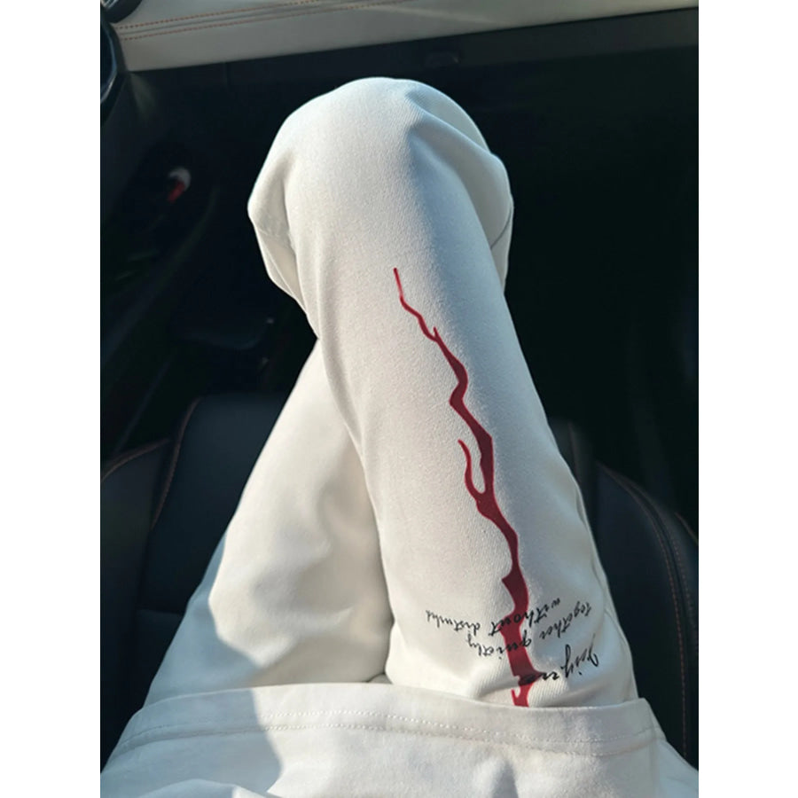 Men’s Full Size Casual Bootcut Pants White / S Apparel and Accessories