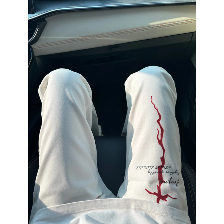 Men’s Full Size Casual Bootcut Pants White / S Apparel and Accessories